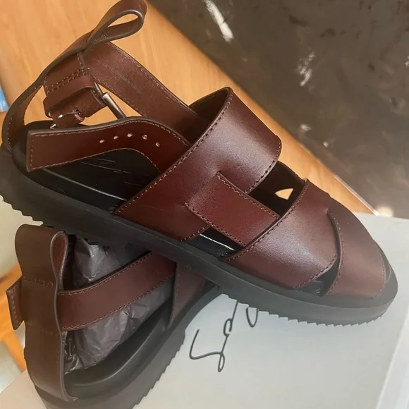 Brown Leather Sandals - Picture 3 of 5